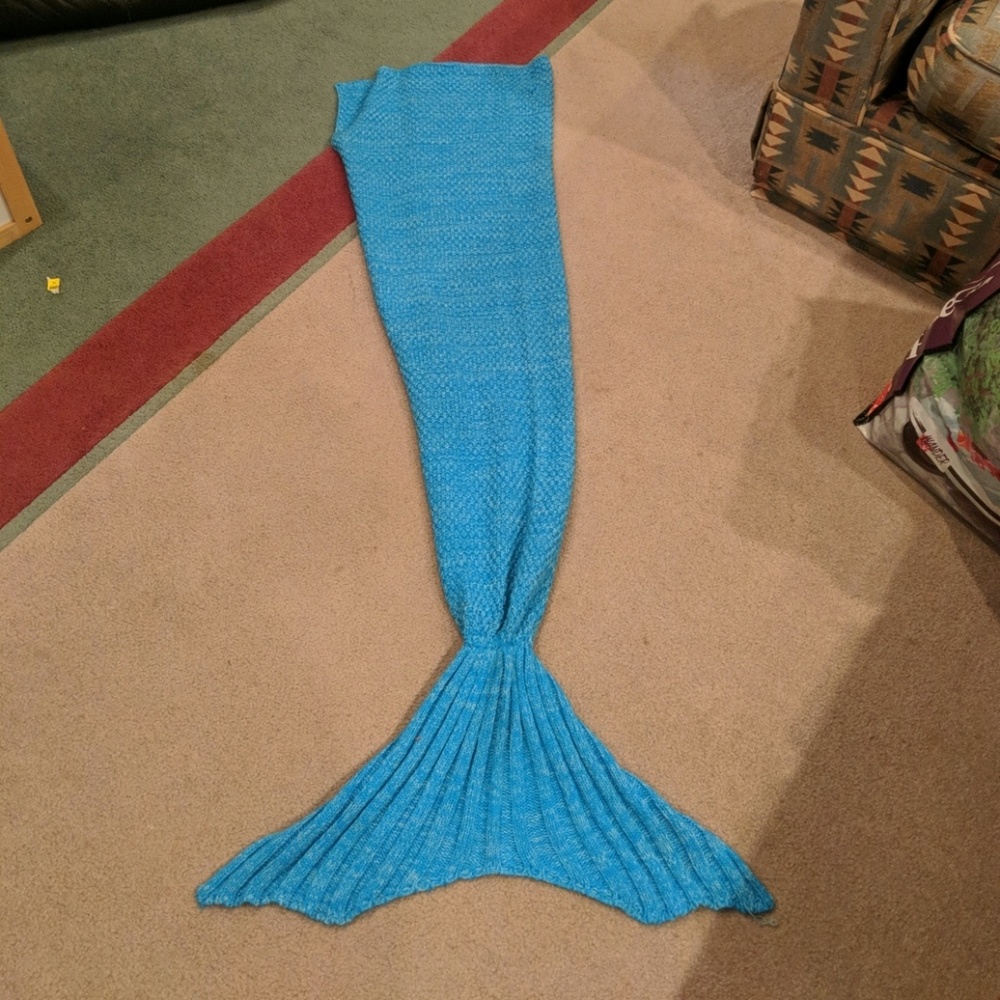 Blue Mermaid Crocheted Blanket Wrap